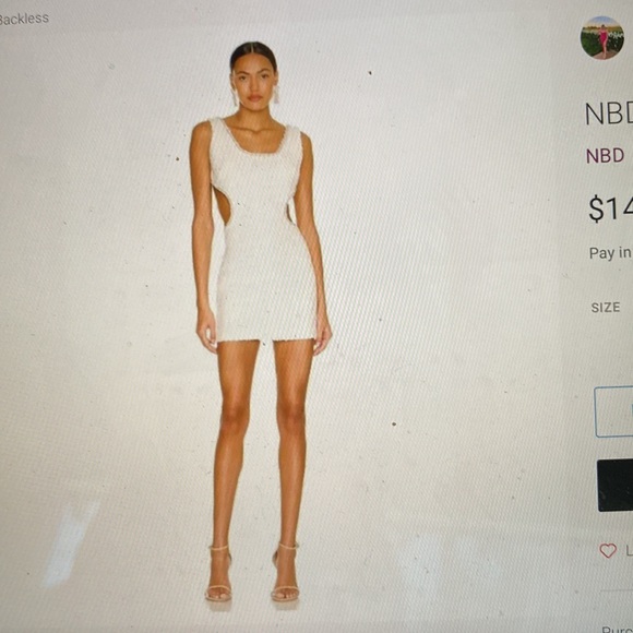 NBD KENZIE WHITE TWEED MINI DRESS xs - Picture 1 of 4